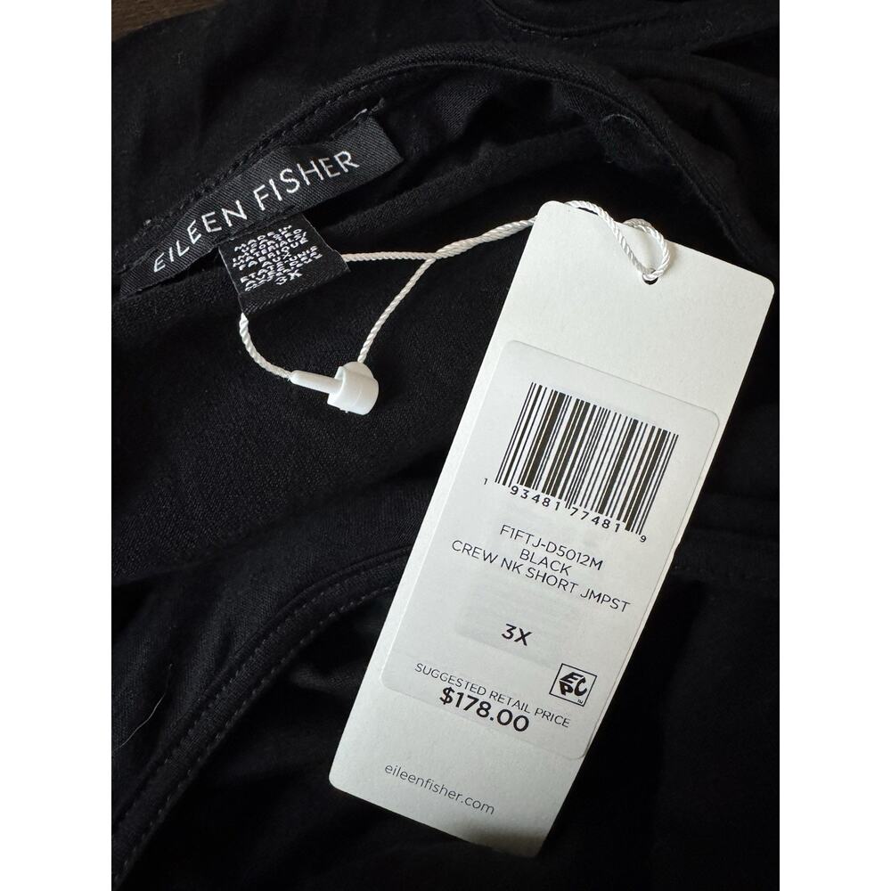 Eileen Fisher Jumpsuit Romper Women’s 3X Plus Black Fine Jersey NWT $178 - Picture 8 of 10